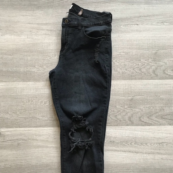 Black Distressed Jeans - Picture 2 of 6